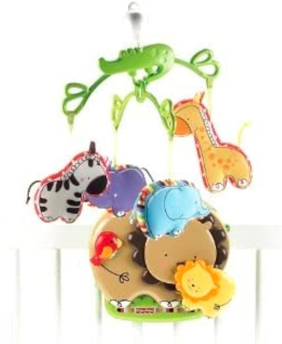 Fisher-Price Baby Zoo Muziekmobiel voor ledikant of box, Ophalen, Gebruikt, Mobiel, Met geluid