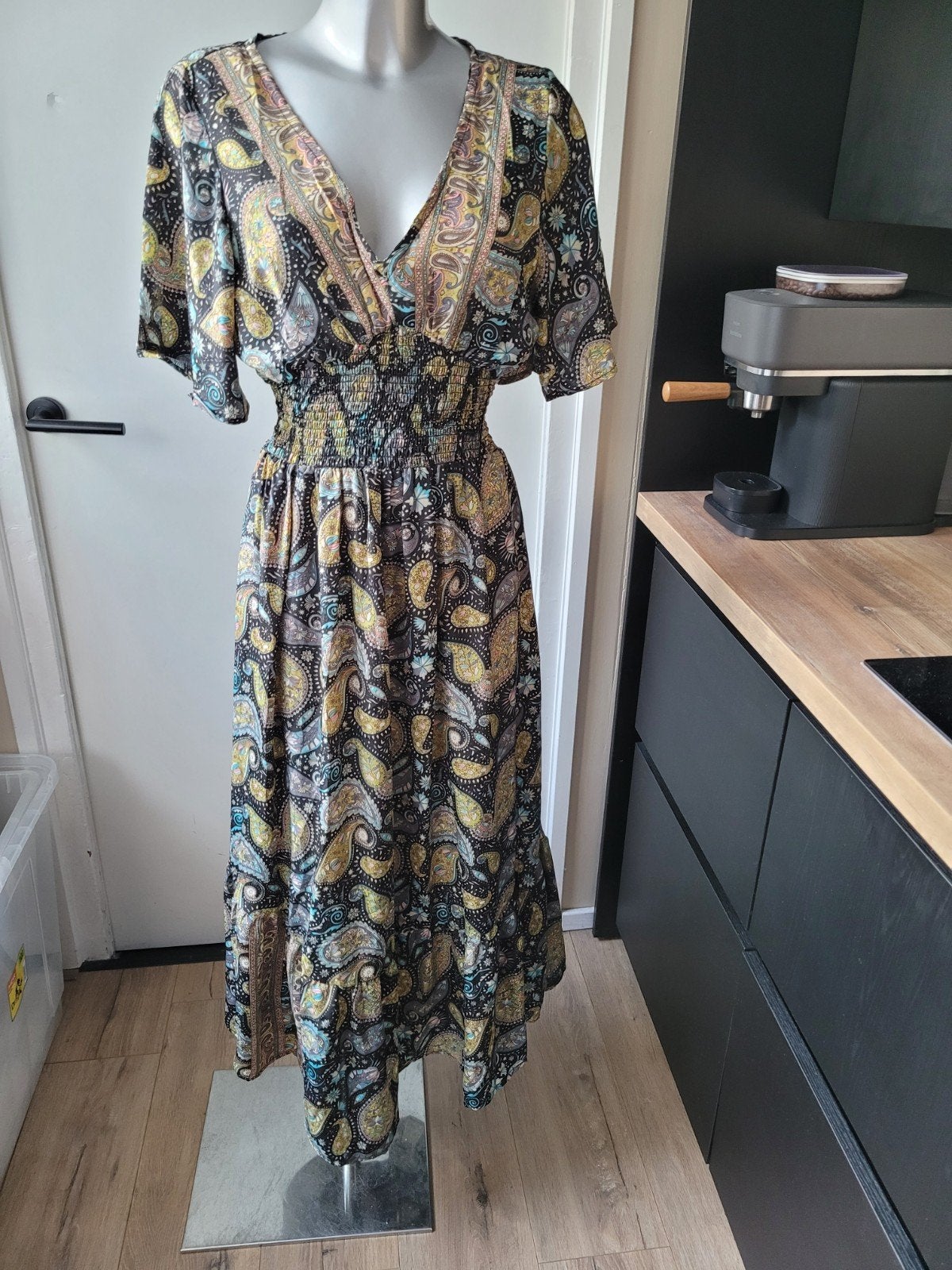 Nieuwe 100% zijde Ibiza jurk maat L, Blauw, Maat 42/44 (L), Nieuw, Ibiza jurk