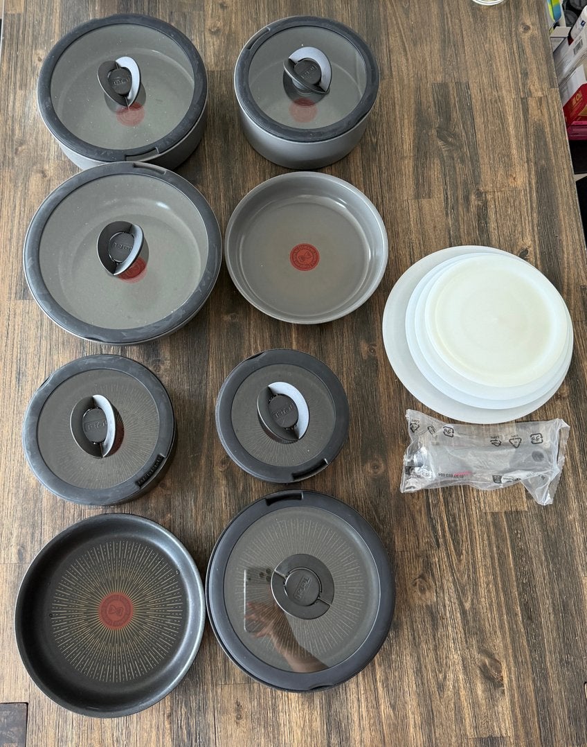 Tefal Ingenio Pannenset: 2 pannen, 1 handvat, 7 deksels, Ophalen, Tefal, Aluminium, Pannenset