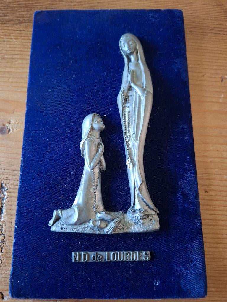Vintage Lourdes Frankrijk, maagd Maria aan de Heilige Bernad, Antiek en Kunst, Ophalen of Verzenden