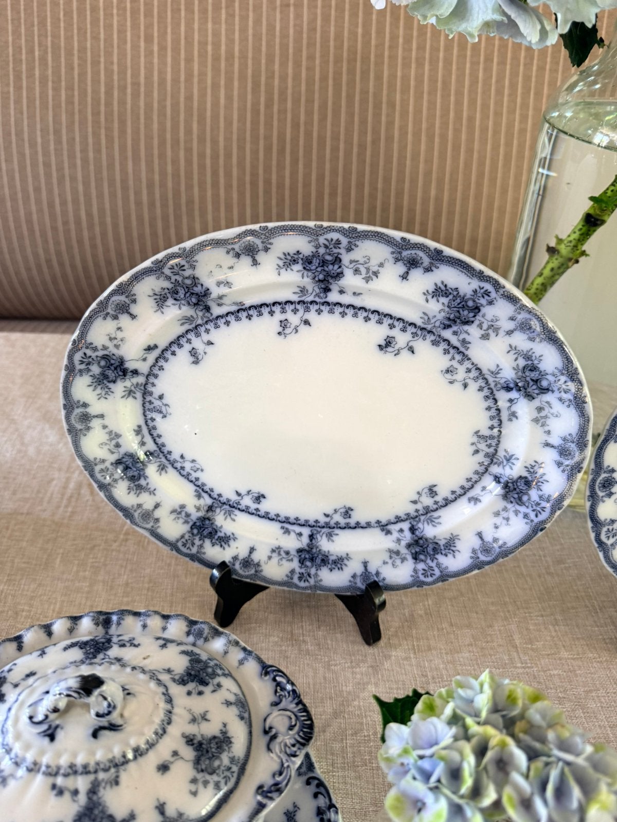 Foto 8 van Furnivals Medina 1898 antiek blue servies 11 pers izgst