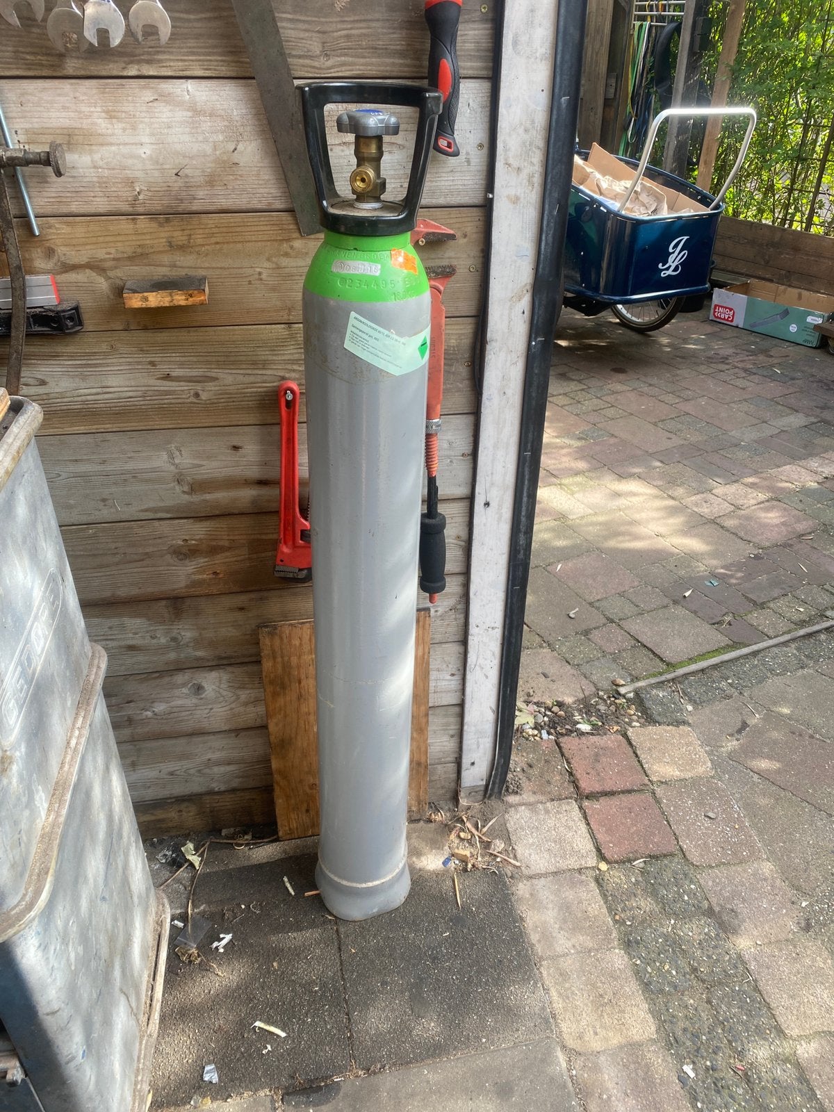 85/15 menggas 13.5 L - 18kg grote fles, Ophalen, Zo goed als nieuw, 250 ampère of meer, Co2
