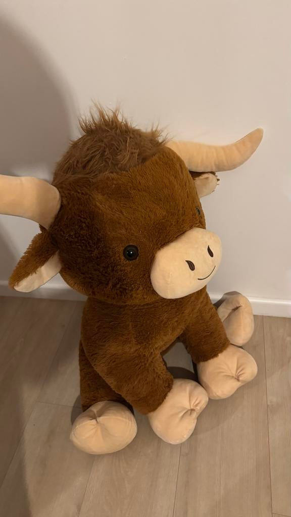 Grote reuze knuffel stier, Ophalen, Gebruikt, Overige typen, Bruin