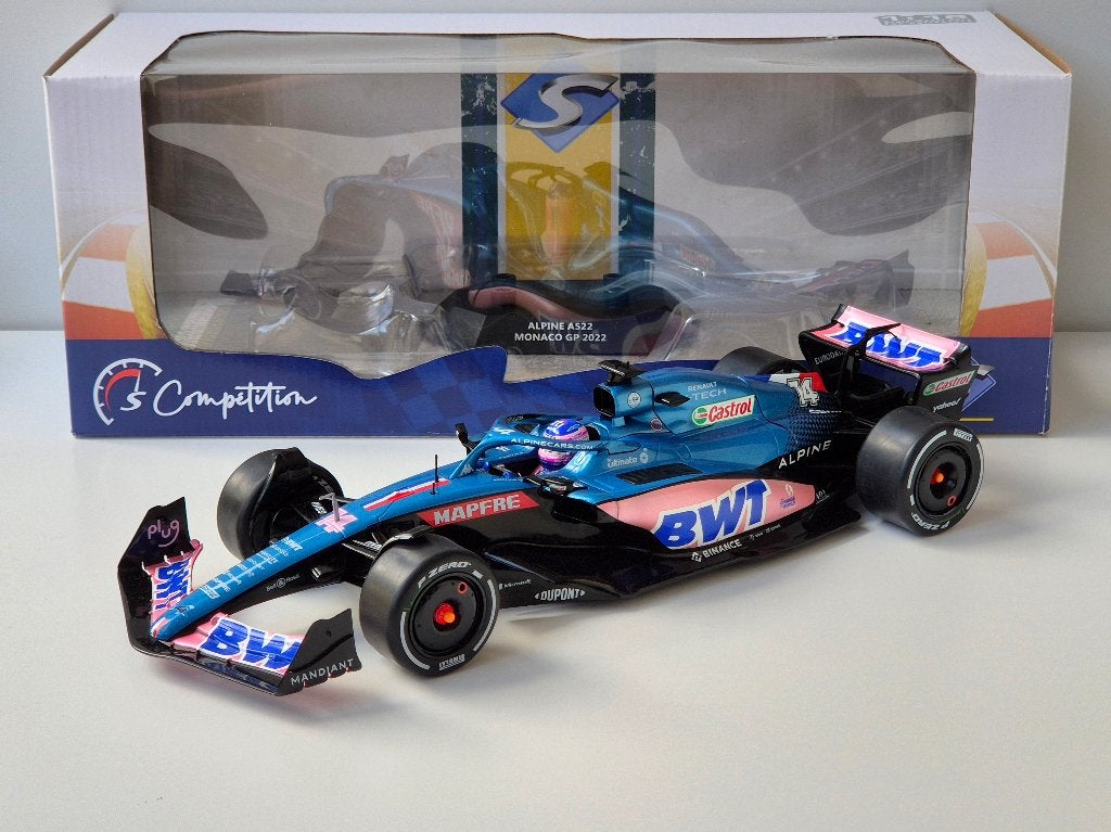 1:18 Solido Alpine F1 A522 #14 Fernando Alonso Monaco GP, Ophalen of Verzenden, Zo goed als nieuw, Auto, Solido