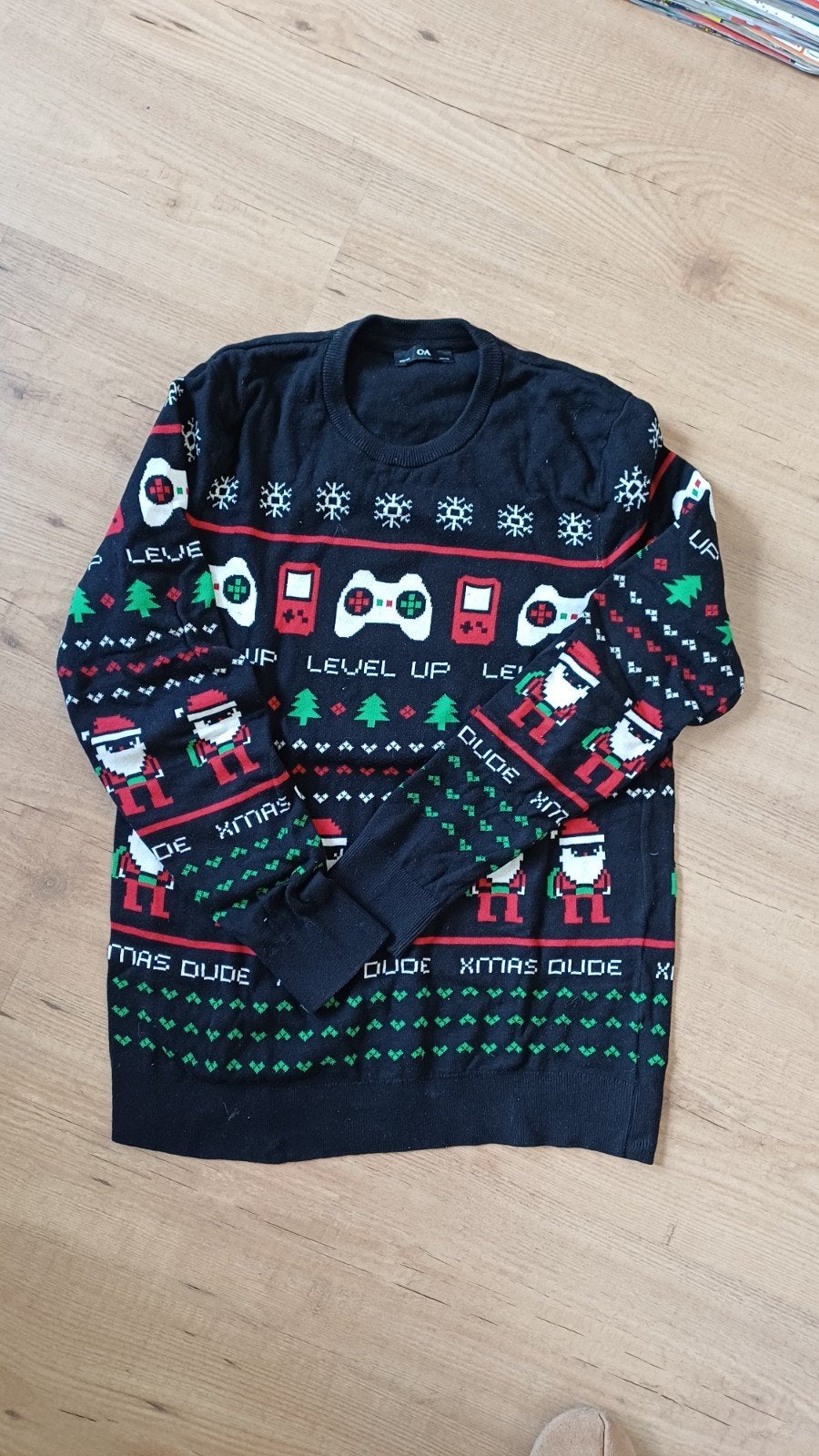 Kersttrui C&A maat 170-176 met game controllers, Ophalen of Verzenden, Zo goed als nieuw, Jongen of Meisje, Trui of Vest