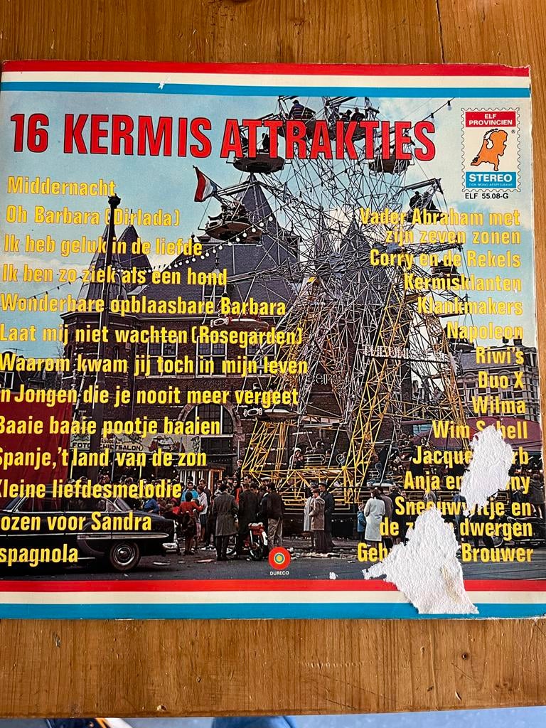 16 Kermis Attrakties verzamel lp, Ophalen of Verzenden, Levenslied of Smartlap