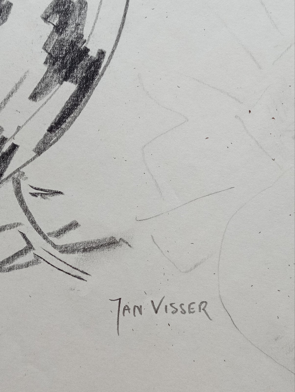 Jan Visser tekening Duif jaren 40-50, Verzamelen, Ophalen of Verzenden