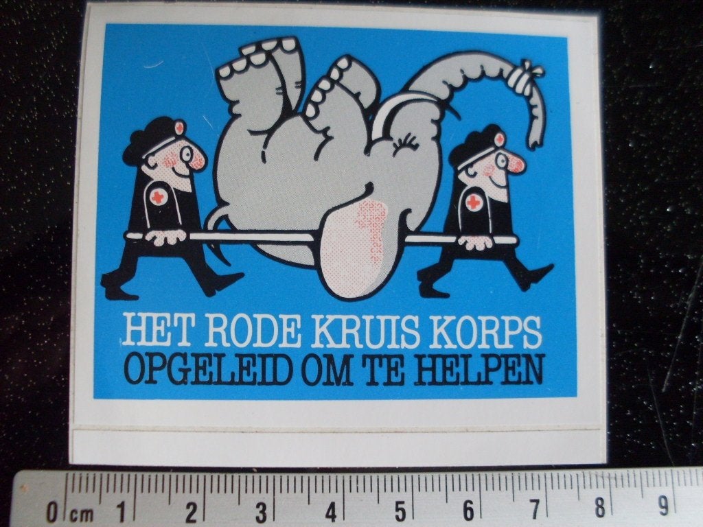 sticker het rode kruis korps opgeleid om te helpen brancard, Verzenden, Zo goed als nieuw, Bedrijf of Vereniging