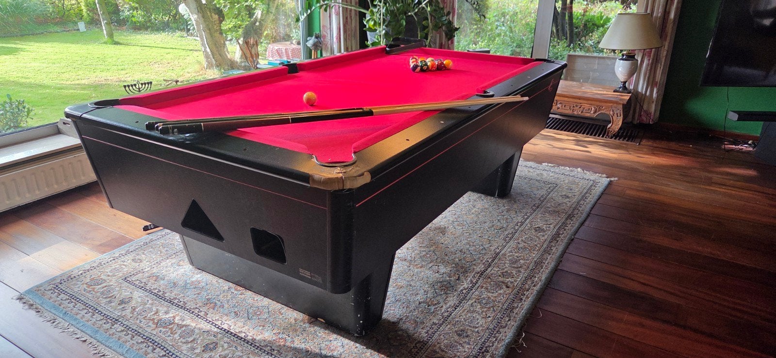 Gebruikte Pooltafel met Rode Laken, Ophalen of Verzenden, Gebruikt, Pooltafel