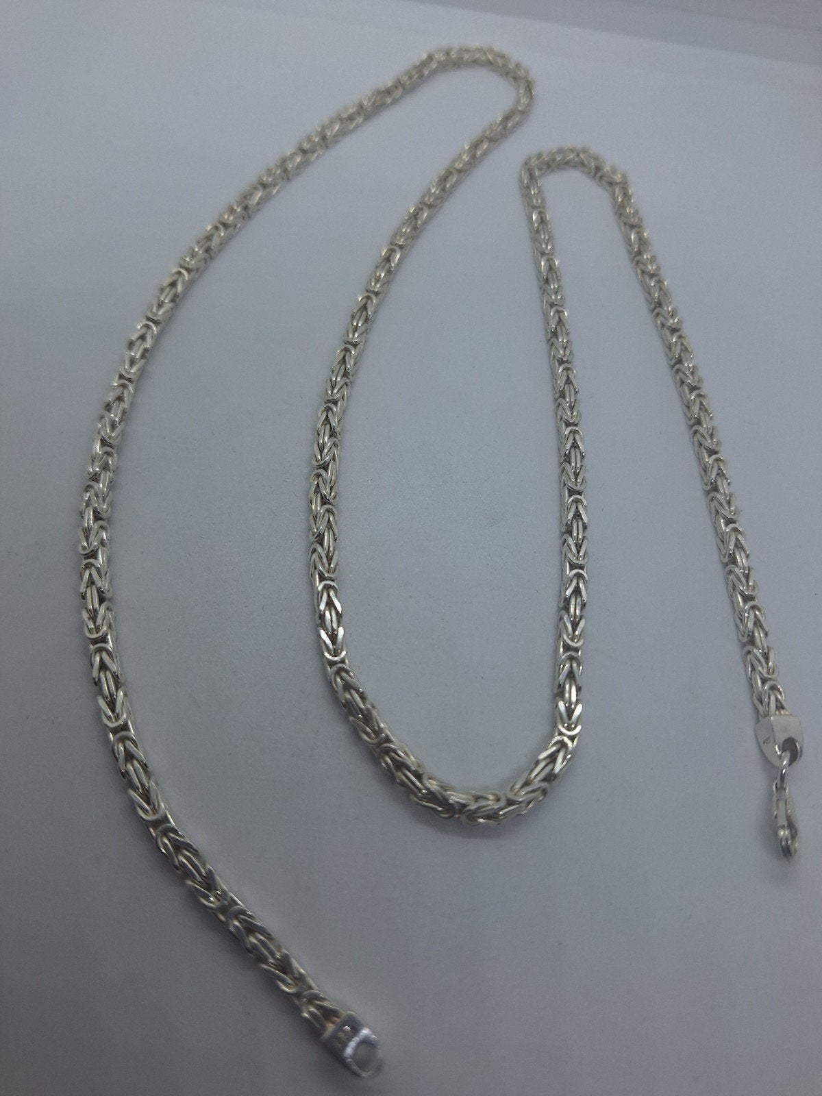 Massieve Zilveren Koningsketting 3.2mm - 70cm, Ophalen of Verzenden, Zo goed als nieuw, Zilver, Zilver