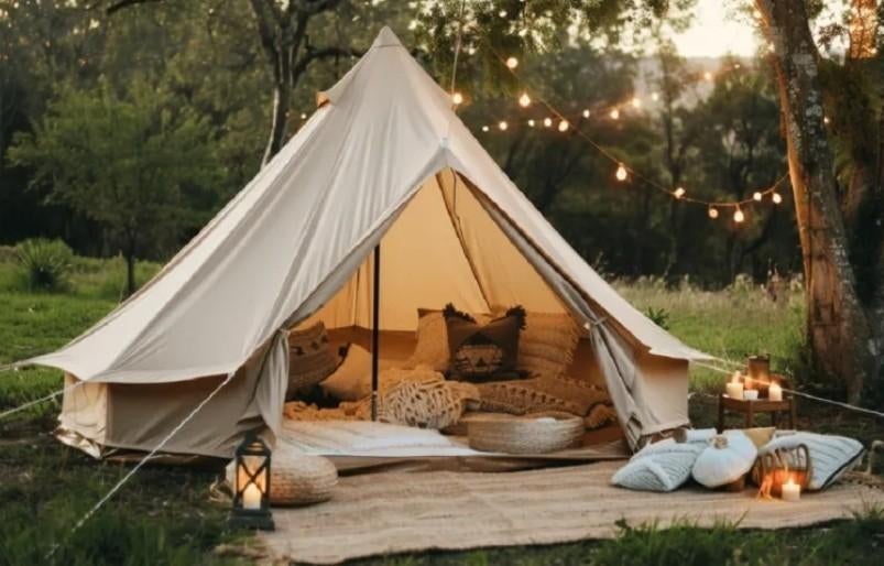 Te Huur Sahara Bell tent 300 Deluxe, Caravans en Kamperen, Tenten, Ophalen
