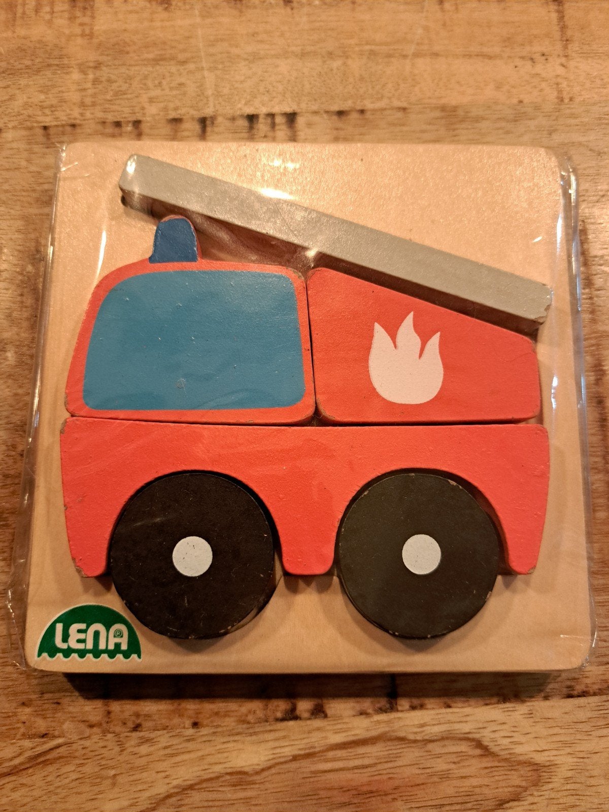 Lena Houten Brandweerwagen Puzzel - Zo goed als nieuw, Ophalen of Verzenden