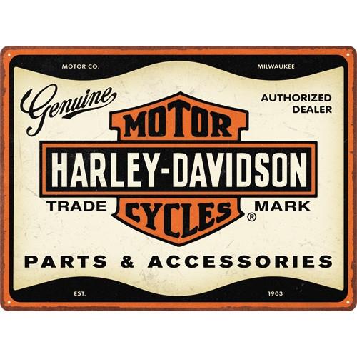 Harley Davidson parts motor relief reclamebord van metaal, Ophalen of Verzenden, Nieuw, Auto's