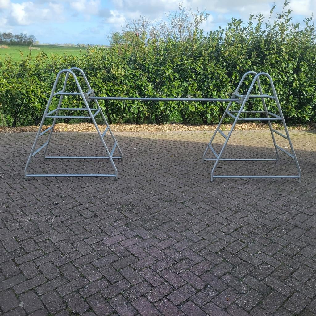 Aluminium triangels met doorloopbrug steiger, Ophalen, Loopbrug