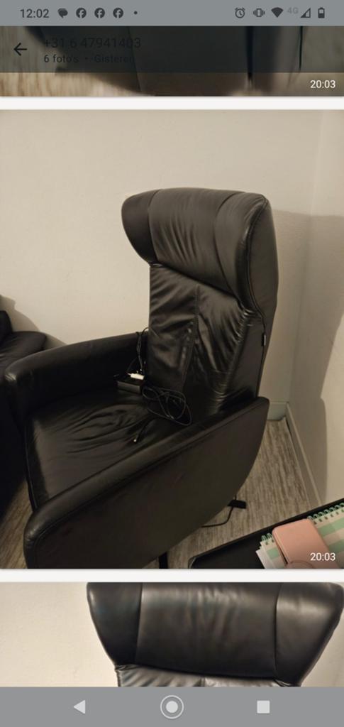 Prominent sta op stoel relaxfauteuil leer draaibaar, Ophalen, Zwart, Leer, Eén