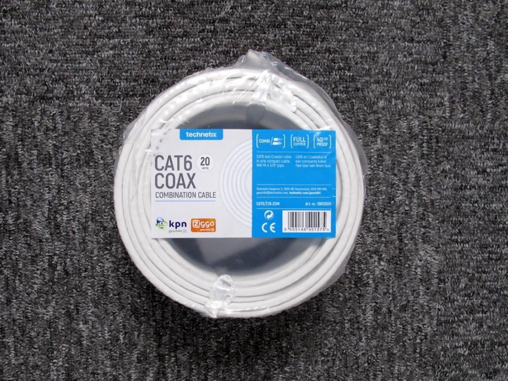 Technetix CAT6 UTP / COAX-18 4G/LTE proof Combi Kabel NIEUW, Audio, Tv en Foto, Audiokabels en Televisiekabels, Ophalen of Verzenden