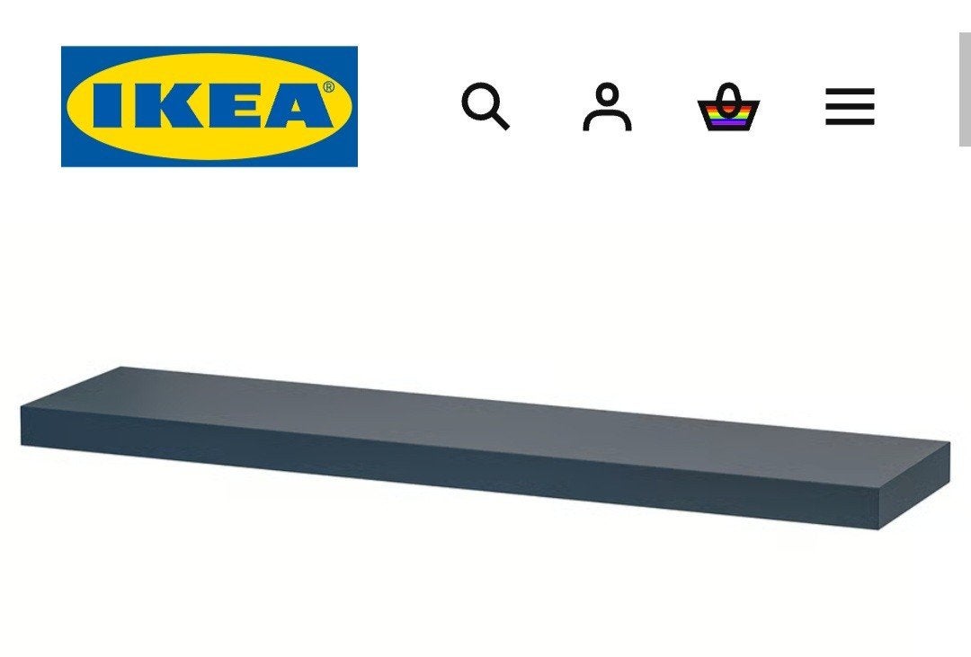 Lack wandplank zwart, Ophalen, Nieuw