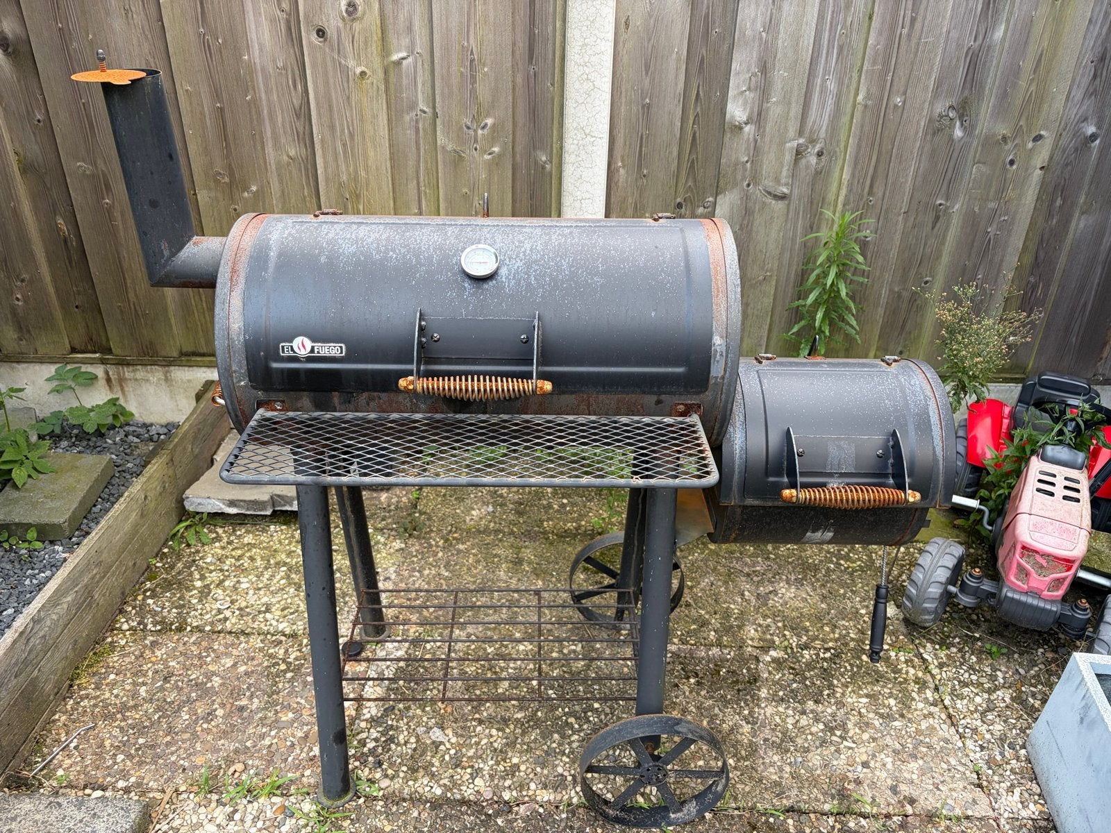 El Fuego Smoker BBQ - Gebruikt maar functioneel, Ophalen of Verzenden, Gebruikt