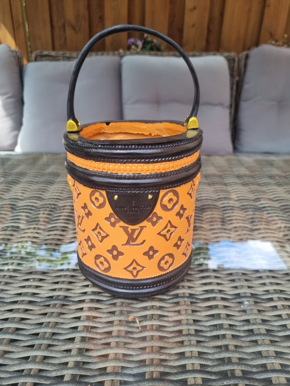 Unieke Louis Vuitton Stijl Vaas - Oranje/Zwart, Ophalen of Verzenden
