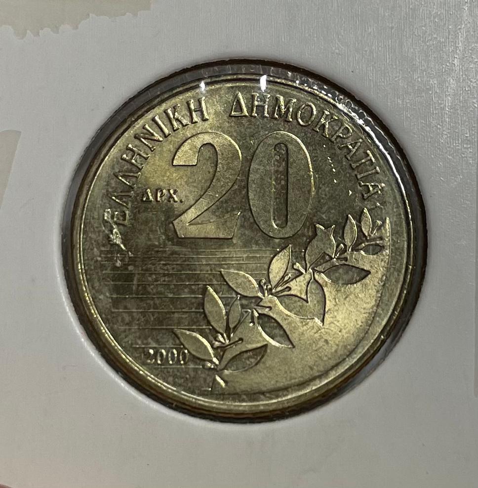 20 drachmas Griekenland 2000, Ophalen of Verzenden, Overige landen