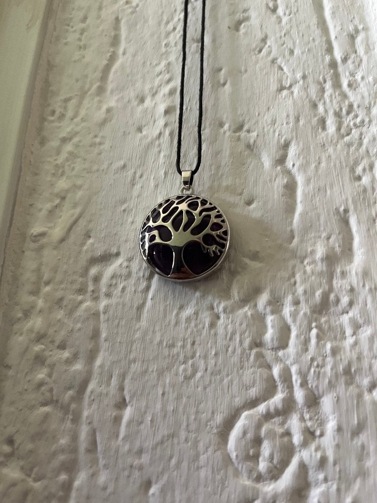 Amethist in hanger levensboom, Ophalen of Verzenden, Zo goed als nieuw