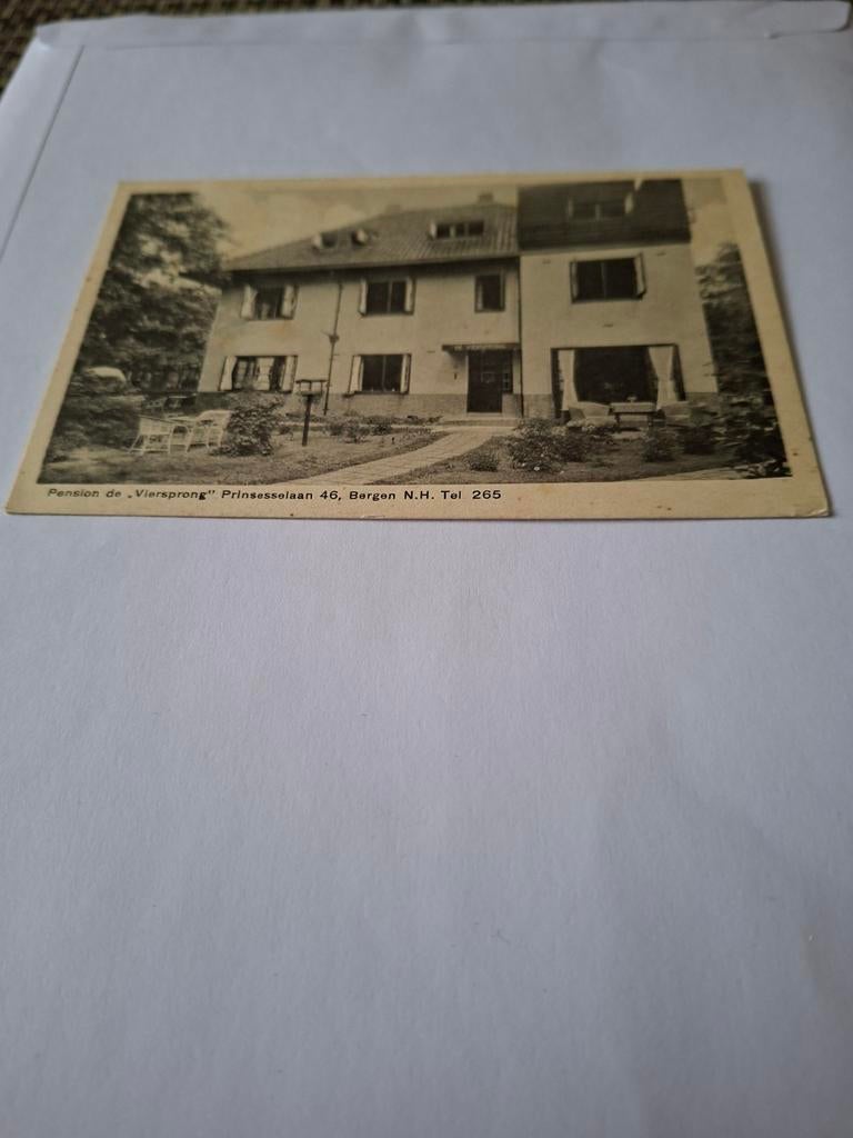 Pension de Viersprong Bergen N.H. 1942, Verzamelen, Ansichtkaarten | Nederland, Ophalen of Verzenden, 1940 tot 1960, Gelopen, Noord-Holland