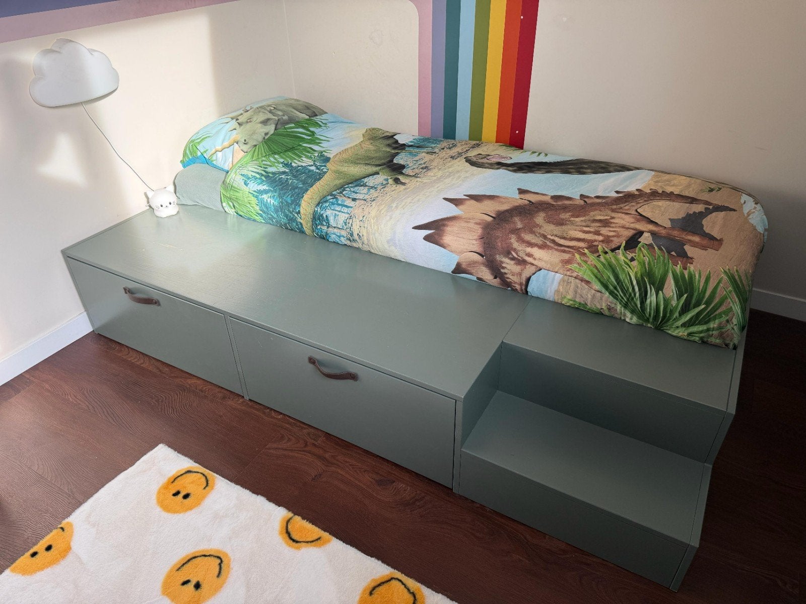 vtwonen Stage bed incl. lades - grenen - soap - 80(+48)x200, Ophalen, 180 cm of meer, 85 tot 100 cm, Matras