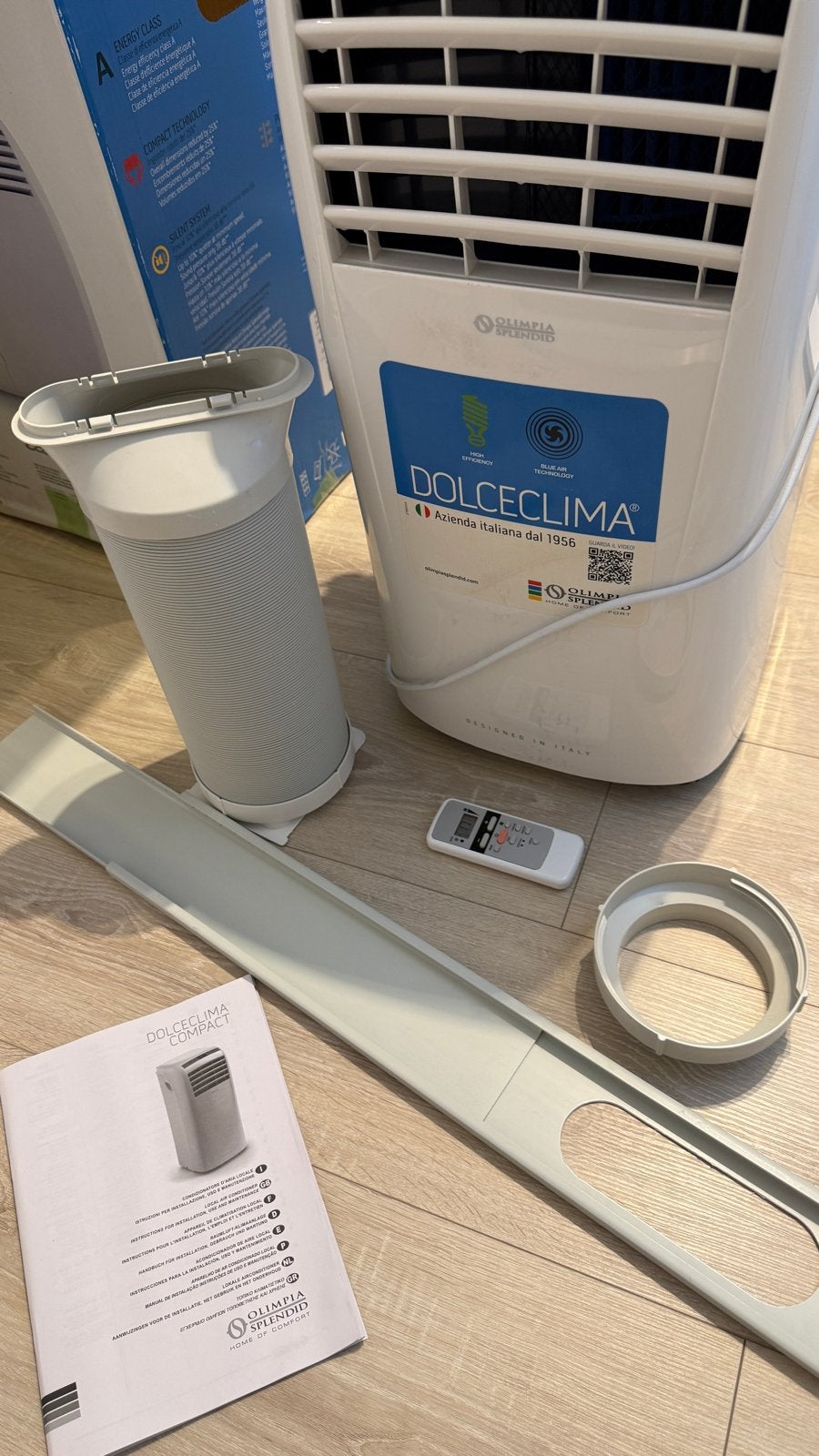 Dolce Clima 9P Mobiele Airco - ZGAN met alle toebehoren, Witgoed en Apparatuur, Minder dan 60 m³, Ophalen of Verzenden, Zo goed als nieuw