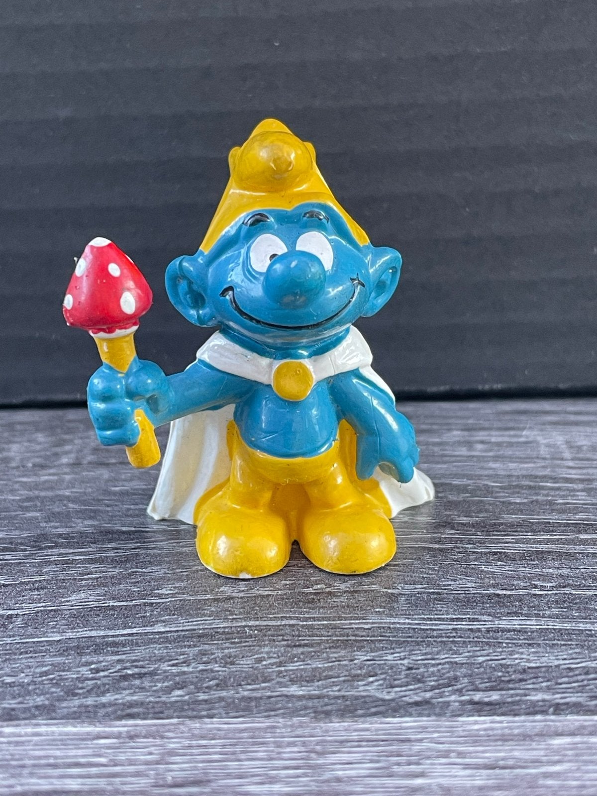 Smurf Koning met Scepter Figuurtje - Vintage Smurfen Collect, Verzamelen, Smurfen, Gebruikt, Poppetje, Figuurtje of Knuffel, Overige Smurfen