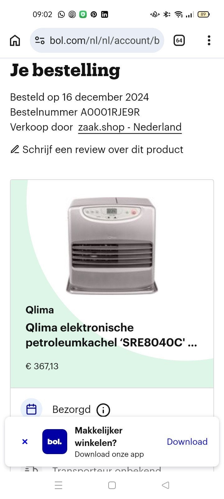 Qlima petroleumkachel, Huis en Inrichting, Kachels, Ophalen of Verzenden, Overige brandstoffen, Pelletkachel