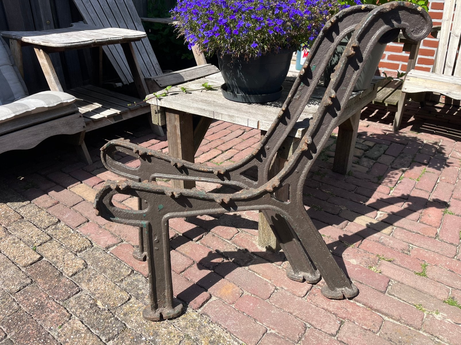 Gietijzeren tuinbank steunen, Tuin en Terras, Tuinbanken, Ophalen, Gebruikt