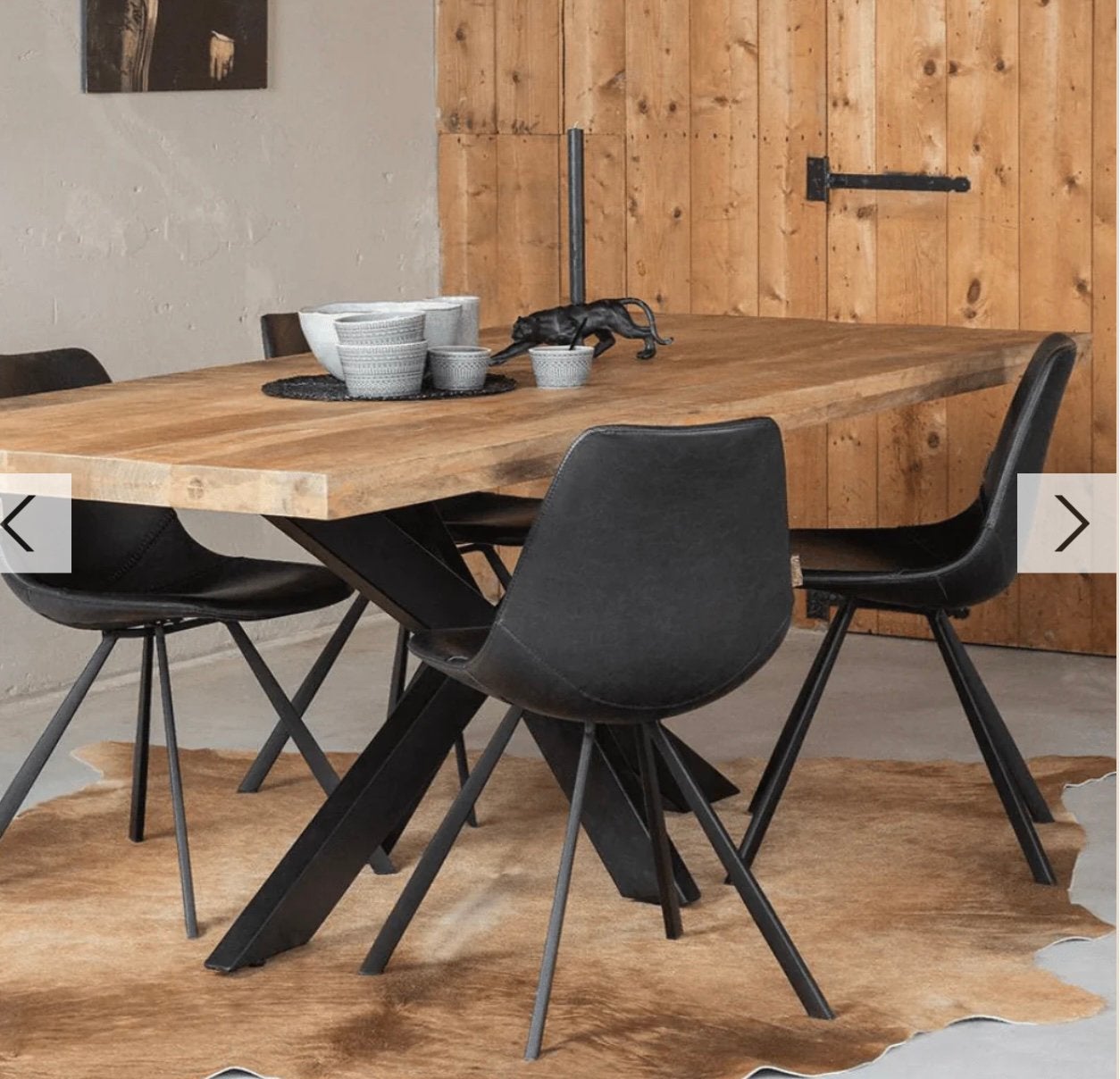 Industriele eetkamertafel, Huis en Inrichting, Ophalen, 200 cm of meer, 50 tot 100 cm, Zo goed als nieuw
