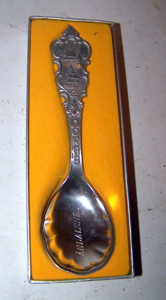 Antieke Andalsnes Norge (suiker)lepel in originele doos., Ophalen of Verzenden
