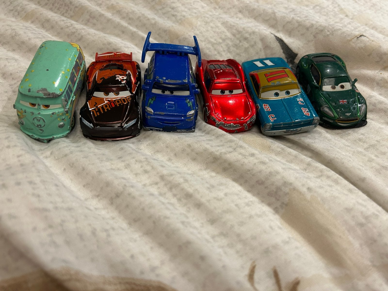 Set van 6 Disney Cars speelgoedauto's - Zeer goed, Ophalen of Verzenden, Zo goed als nieuw