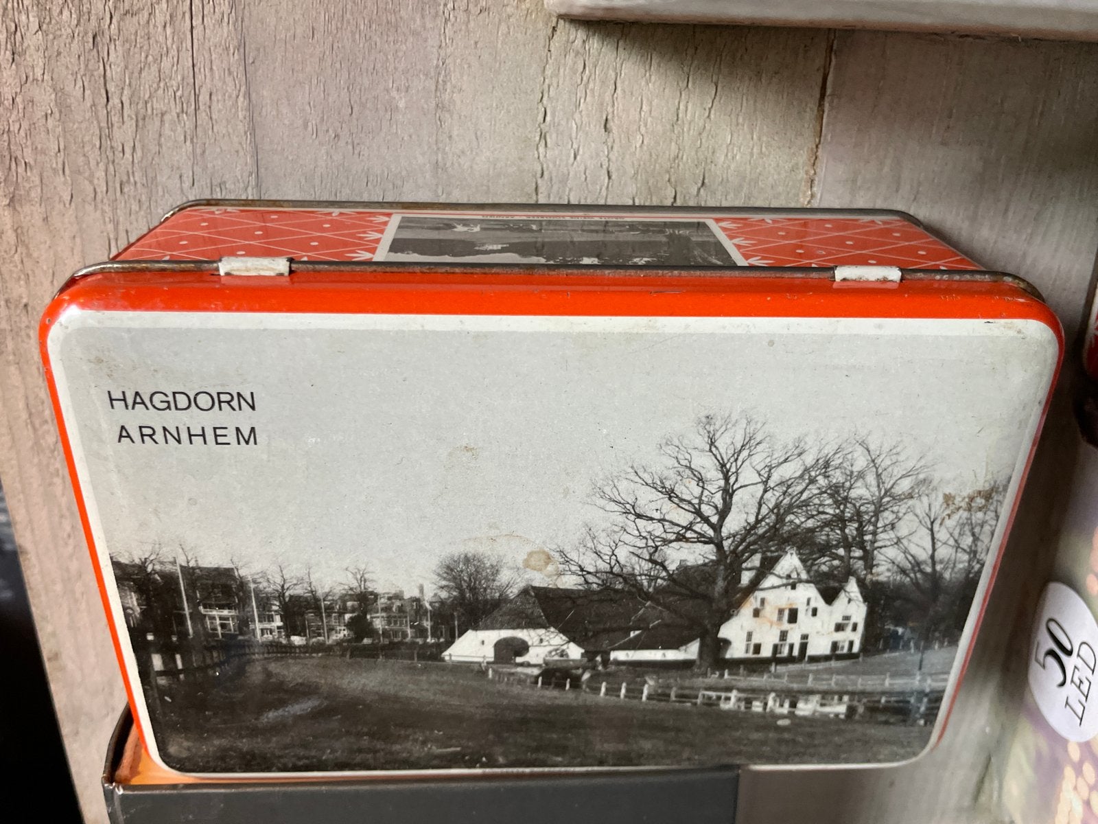 Vintage Hagdorn Arnhem blik - nostalgische afbeelding, Antiek en Kunst, Ophalen of Verzenden