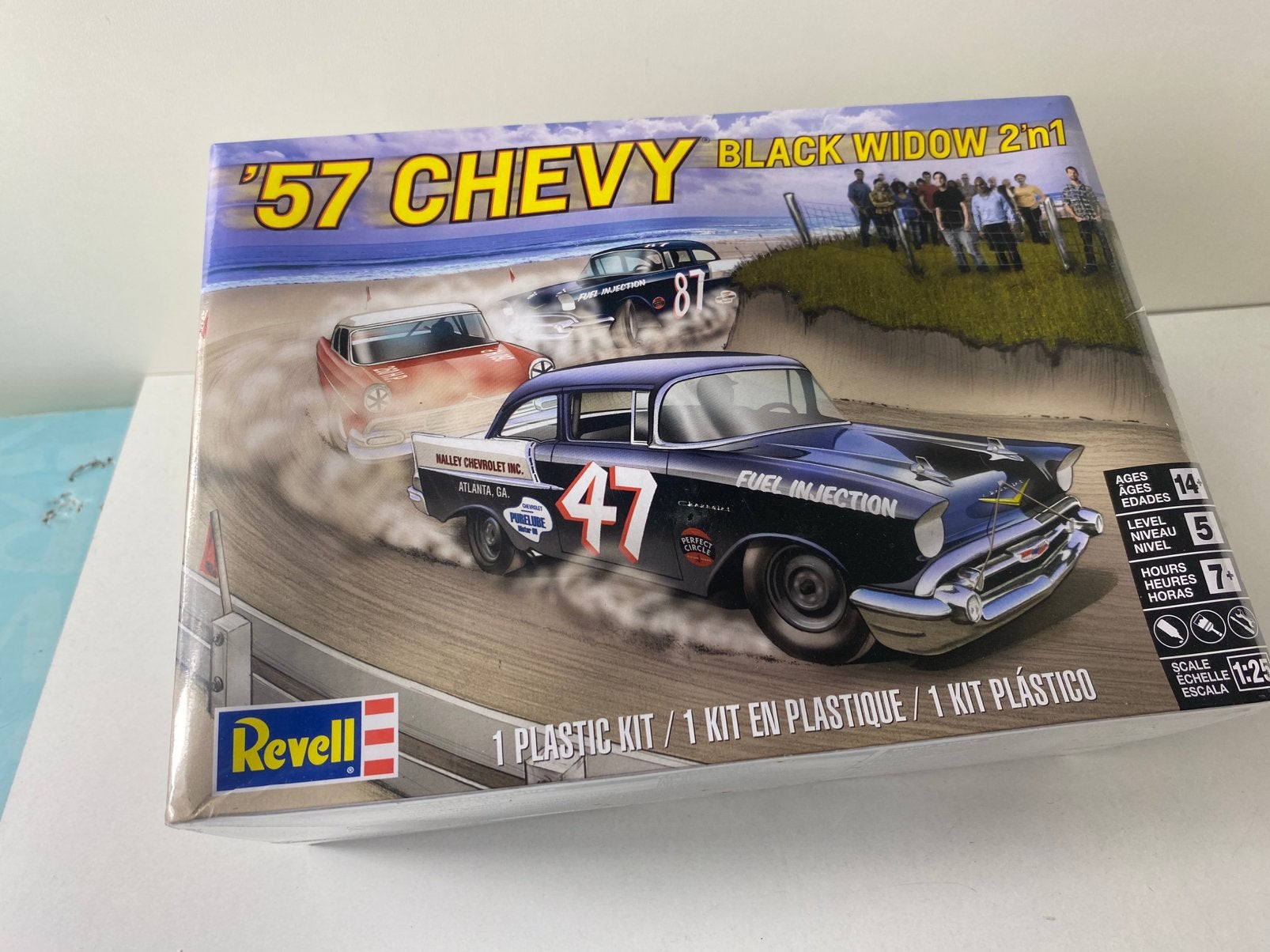 CHEVY ‘57-black widow-bouwdoos Revell-new/sealed, Auto, Revell, Groter dan 1:32, Nieuw