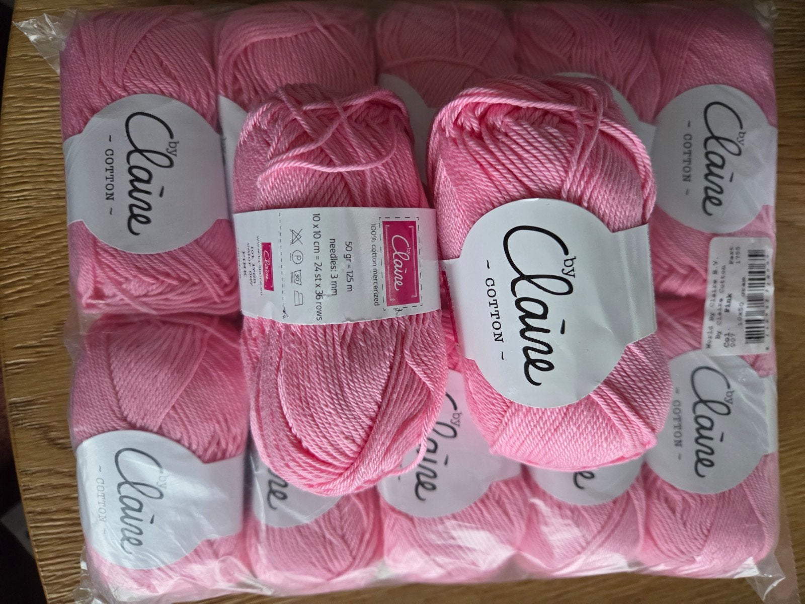 13 bolletjes Claire by Cotton garen - pink, Ophalen of Verzenden, Nieuw, Breien of Haken, Wol of Garen