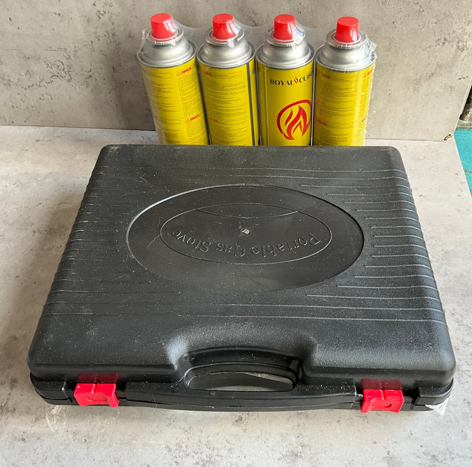 Porteble gasstel in koffer + 4 gasbussen, Ophalen of Verzenden, Nieuw