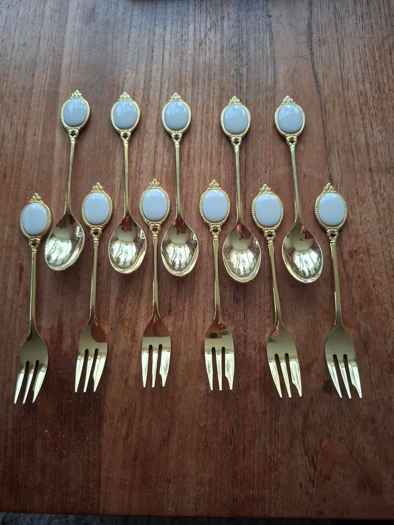 Royal Albert Val D'or lepeltjes en vorkjes, Ophalen of Verzenden