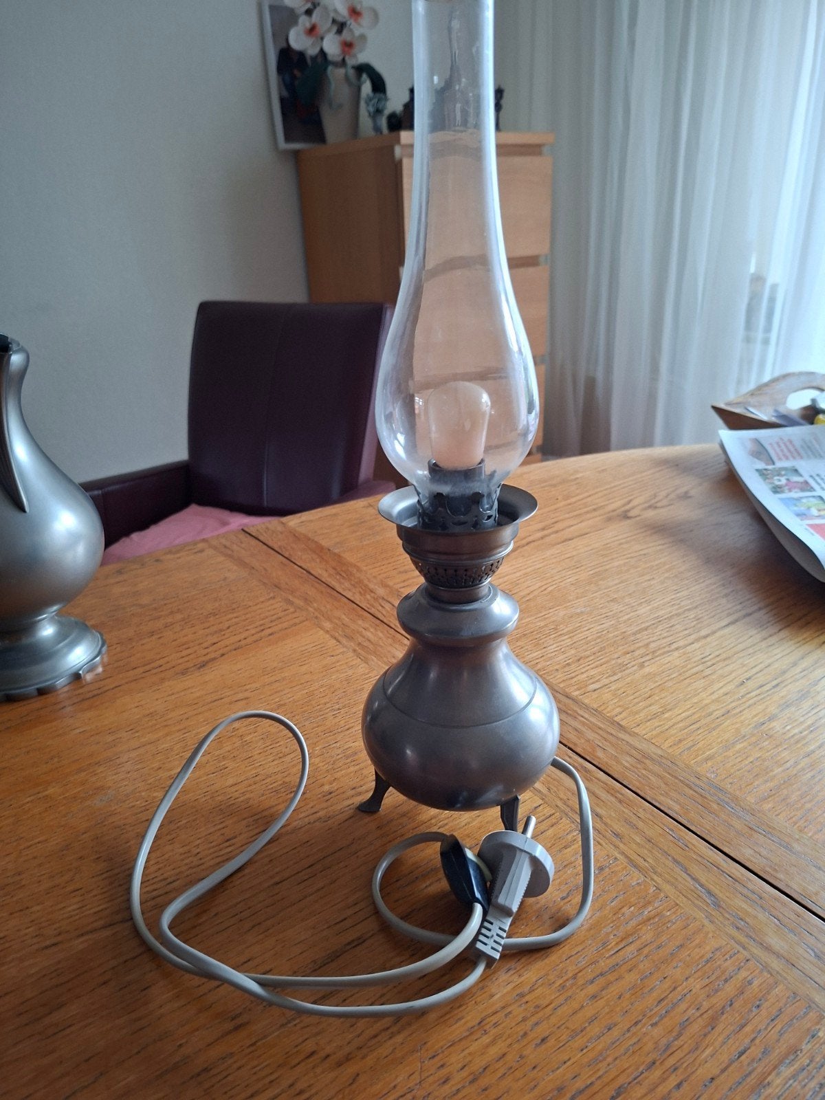 Tinnen lamp, Ophalen