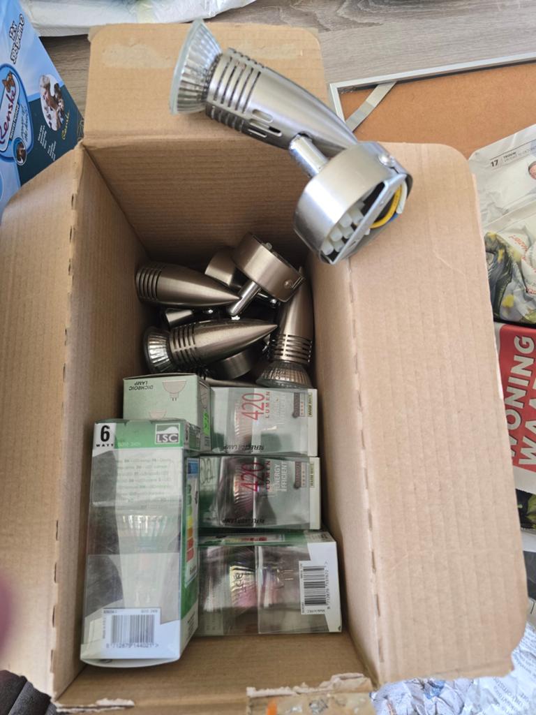Plafondspotjes met reserve halogeenlampen, Halogeen, Gebruikt, Metaal of Aluminium, Ophalen of Verzenden