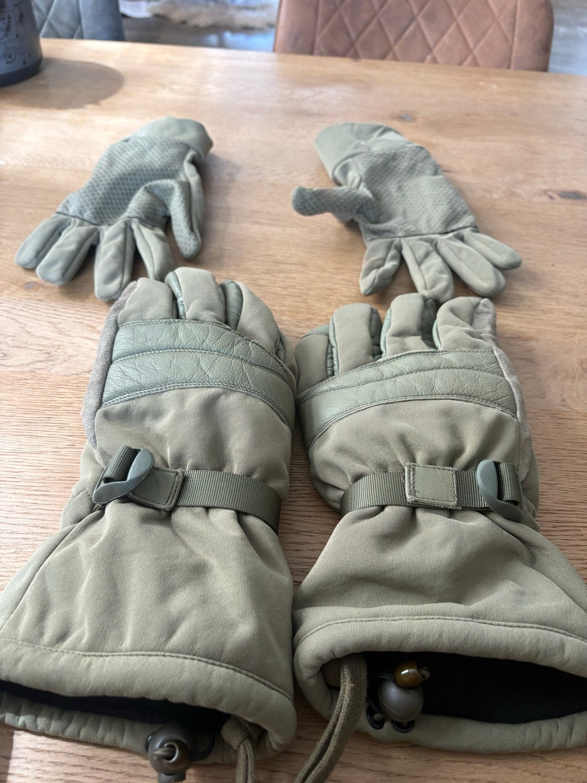 Warme winterhandschoenen met binnenhandschoenen, Ophalen of Verzenden, Zo goed als nieuw, Overige maten, Handschoenen