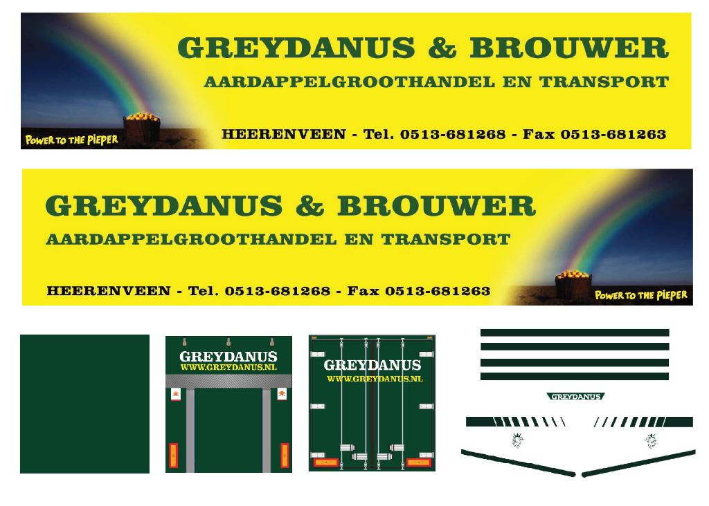 Vrachtauto decal 1:50 Greydanus & Brouwer Heerenveen, Verzenden, Nieuw, Bus of Vrachtwagen, Overige merken