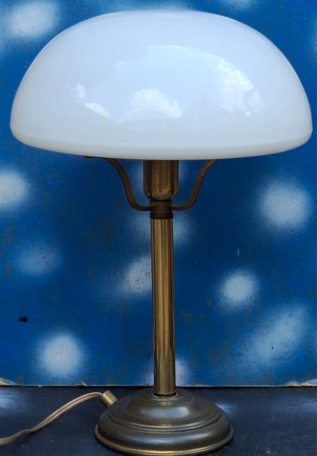 Tafellamp. Mushroom. LAMPTIQUE. Duitsland.  Vintage.  35 cm., Ophalen, Zo goed als nieuw, Glas
