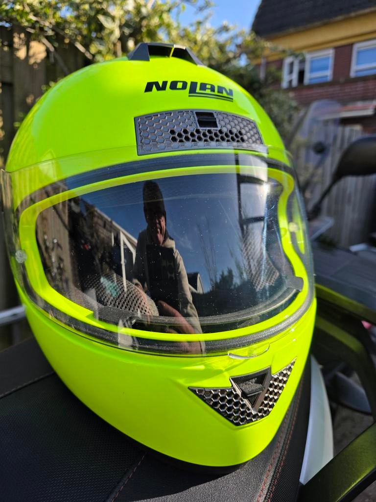 Nolan Integraalhelm - Neon Geel maat M, Motoren, Kleding | Motorhelmen, Heren, Nolan, Ophalen of Verzenden, Integraalhelm