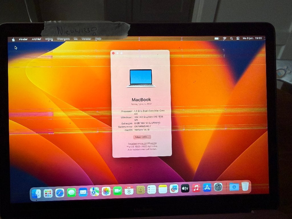 macbook air 12 inch 2017 a1534, Computers en Software, Apple Macbooks, Ophalen, Gebruikt, 256 GB, 8 GB