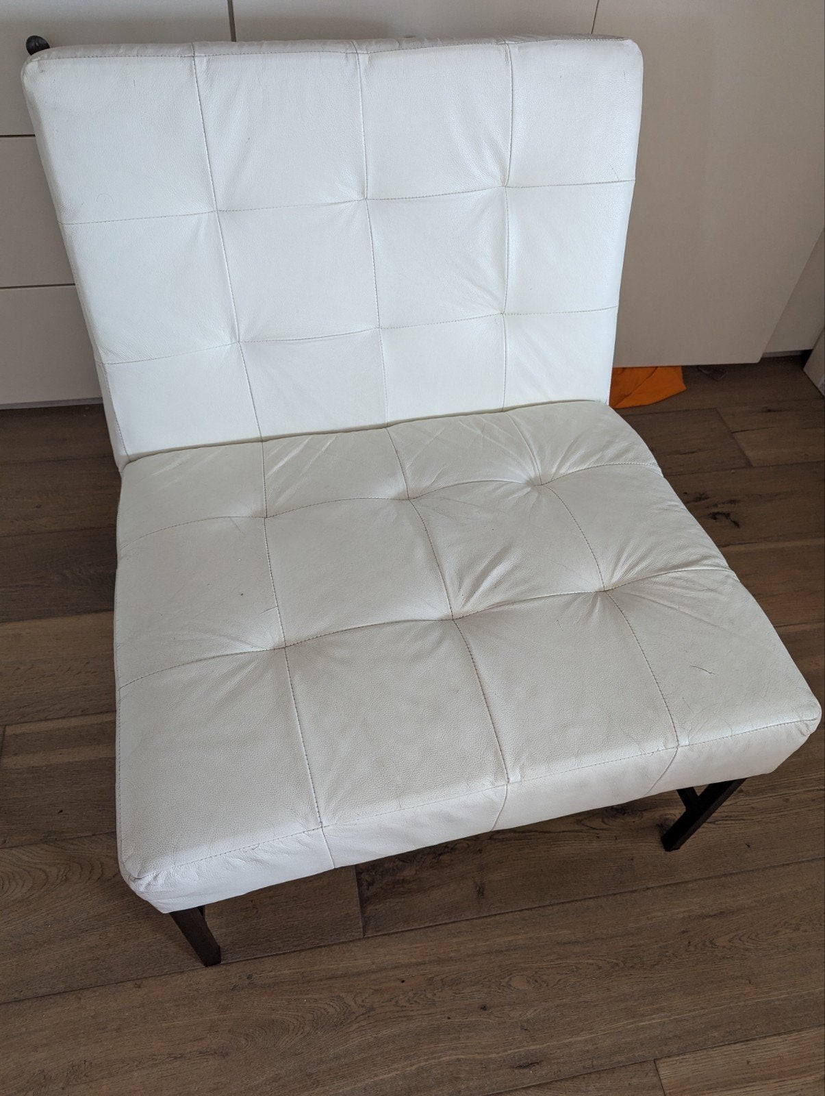 gratis wit leren stoel, Huis en Inrichting, Ophalen, Gebruikt, Wit, Leer
