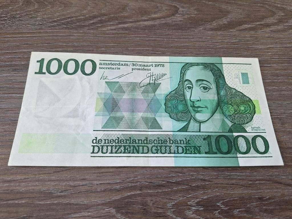 Mooi biljet 1000 gulden Spinoza, 1972, Ophalen of Verzenden, 1000 gulden