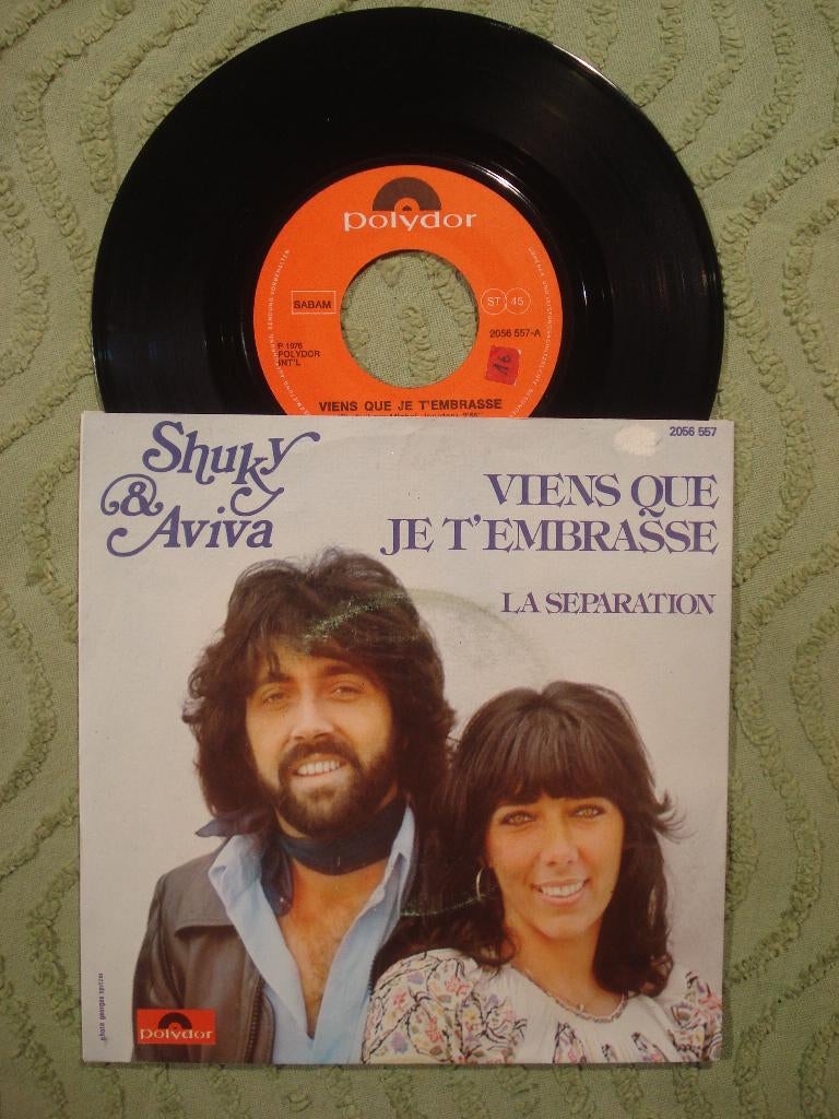 Shuky & Aviva 7" Vinyl Single: ‘Viens que je t’embrasse’ (B), Gebruikt, 7 inch, Single, Ophalen of Verzenden