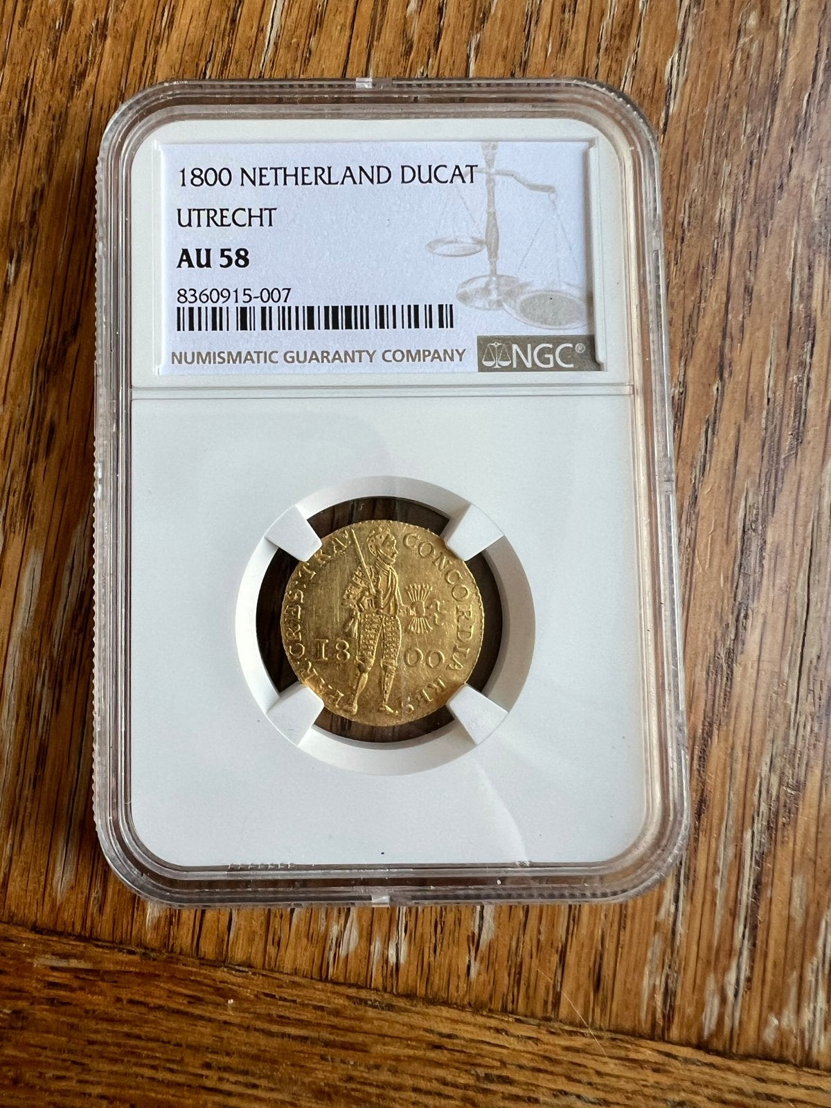 1800 Nederkand Dukaat Utrecht AU58 - Gouden Munt, Vóór koninkrijk, Losse munt, Goud, Overige waardes